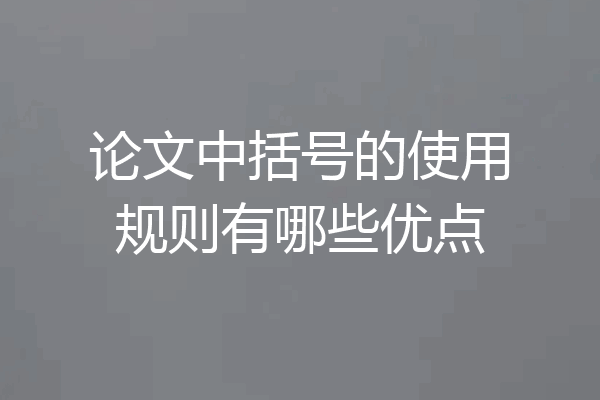 论文中括号的使用规则有哪些优点