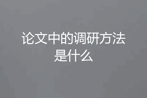 论文中的调研方法是什么