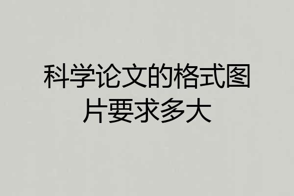科学论文的格式图片要求多大
