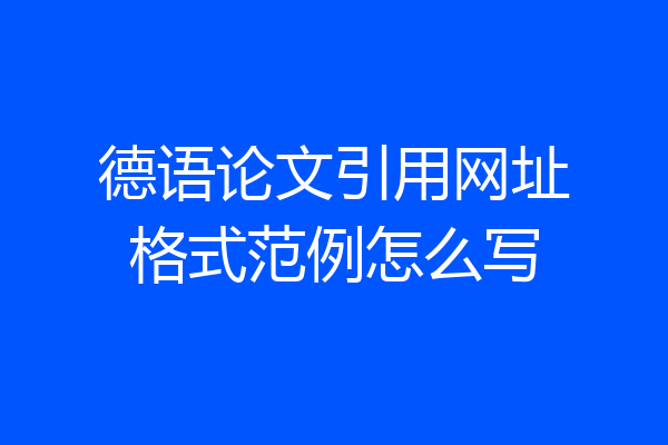 德语论文引用网址格式范例怎么写