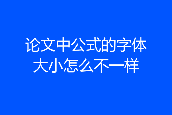 论文中公式的字体大小怎么不一样