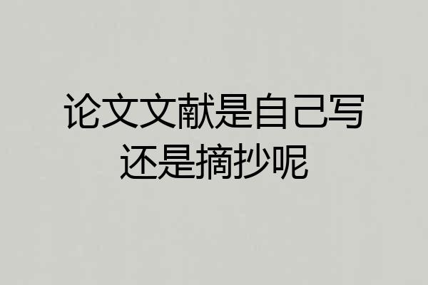 论文文献是自己写还是摘抄呢