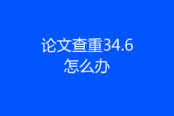 论文查重34.6怎么办