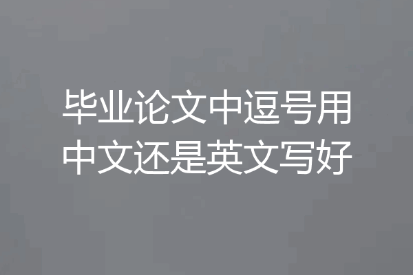 毕业论文中逗号用中文还是英文写好