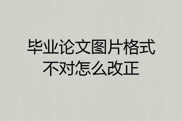 毕业论文图片格式不对怎么改正