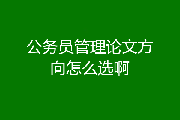 公务员管理论文方向怎么选啊