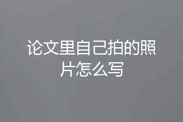 论文里自己拍的照片怎么写