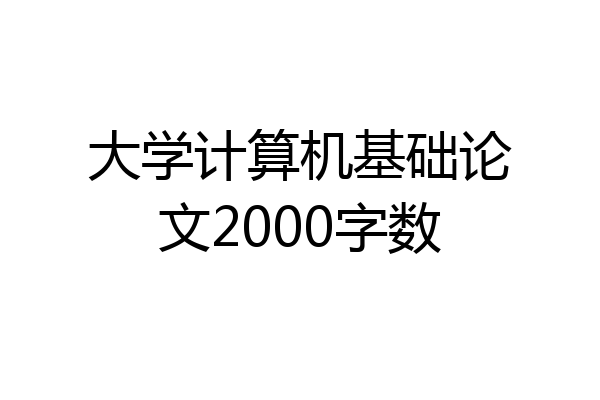 大学计算机基础论文2000字数