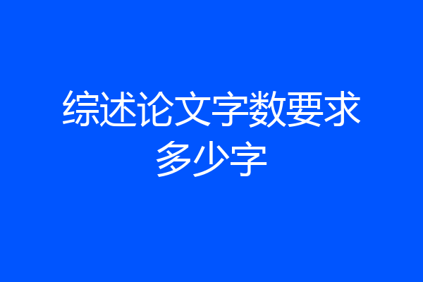 综述论文字数要求多少字