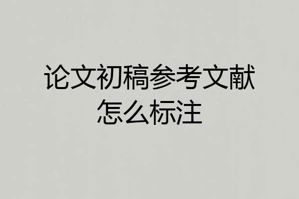 论文初稿参考文献怎么标注