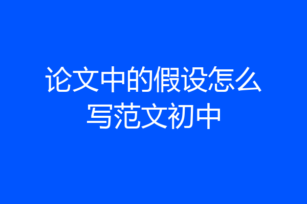 论文中的假设怎么写范文初中