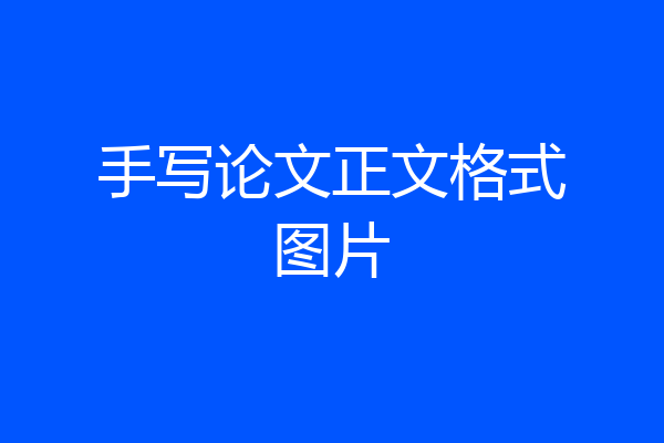 手写论文正文格式图片