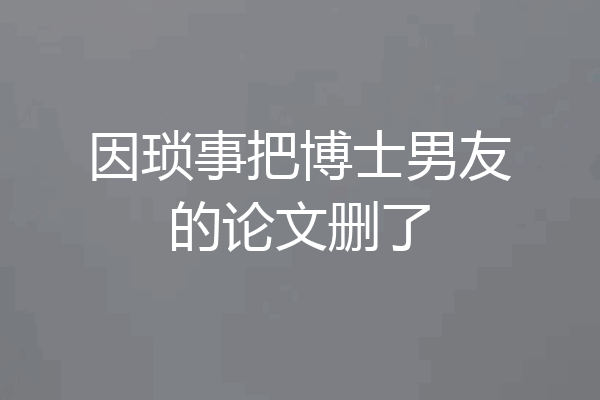 因琐事把博士男友的论文删了