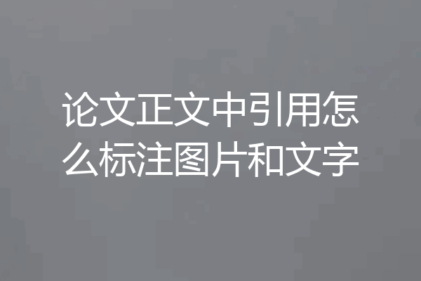 论文正文中引用怎么标注图片和文字