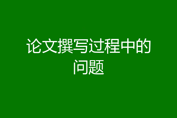 论文撰写过程中的问题
