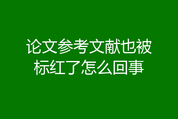 论文参考文献也被标红了怎么回事