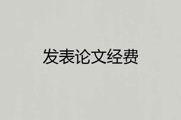 发表论文经费