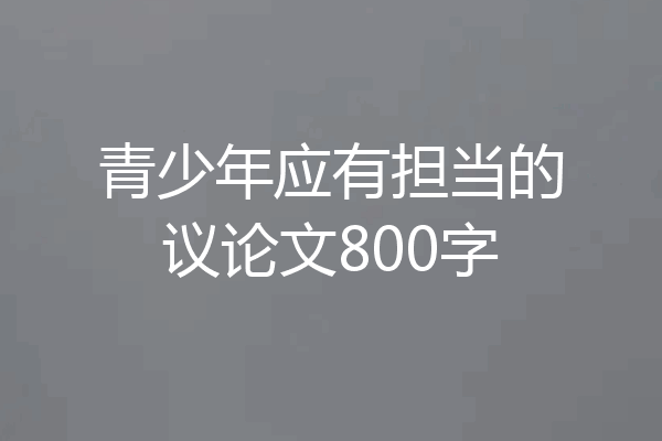 青少年应有担当的议论文800字