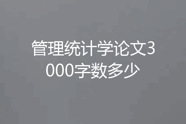 管理统计学论文3000字数多少