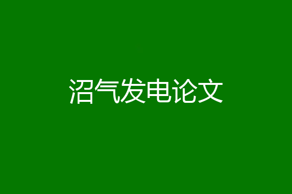 沼气发电论文