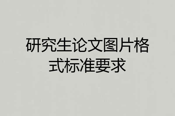 研究生论文图片格式标准要求