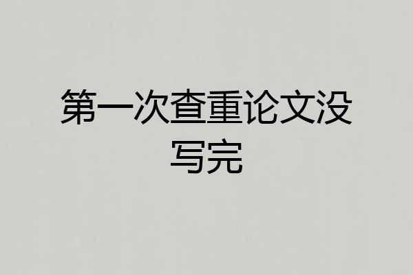 第一次查重论文没写完