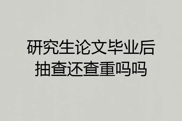 研究生论文毕业后抽查还查重吗吗
