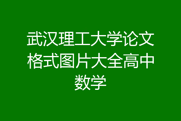 武汉理工大学论文格式图片大全高中数学