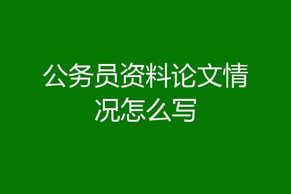 公务员资料论文情况怎么写