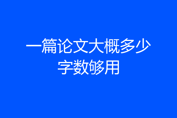 一篇论文大概多少字数够用