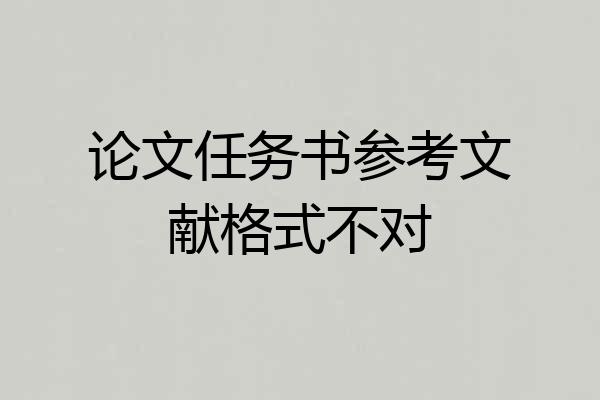论文任务书参考文献格式不对