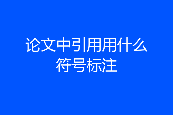 论文中引用用什么符号标注