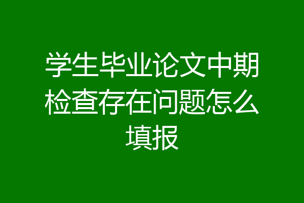 学生毕业论文中期检查存在问题怎么填报
