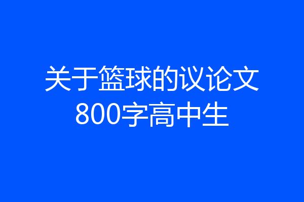 关于篮球的议论文800字高中生