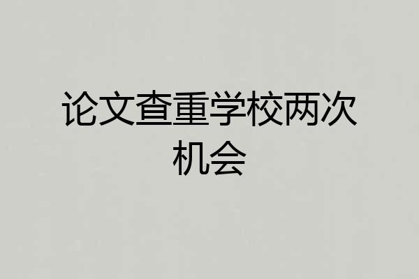 论文查重学校两次机会