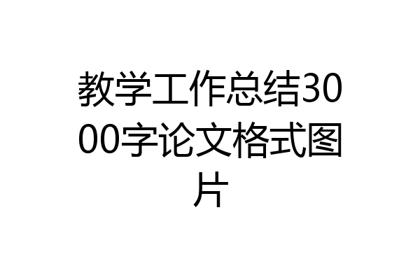 教学工作总结3000字论文格式图片