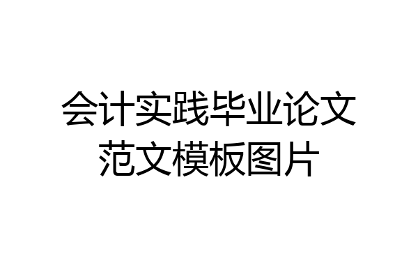 会计实践毕业论文范文模板图片
