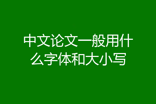 中文论文一般用什么字体和大小写