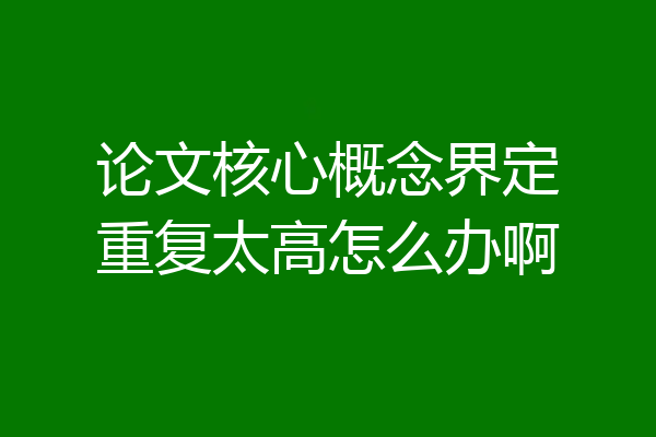 论文核心概念界定重复太高怎么办啊
