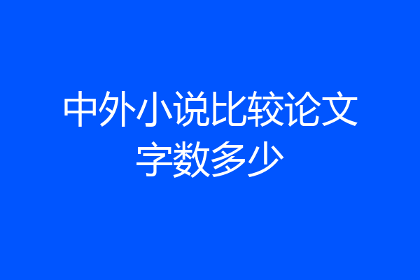 中外小说比较论文字数多少