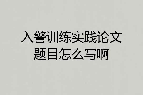 入警训练实践论文题目怎么写啊
