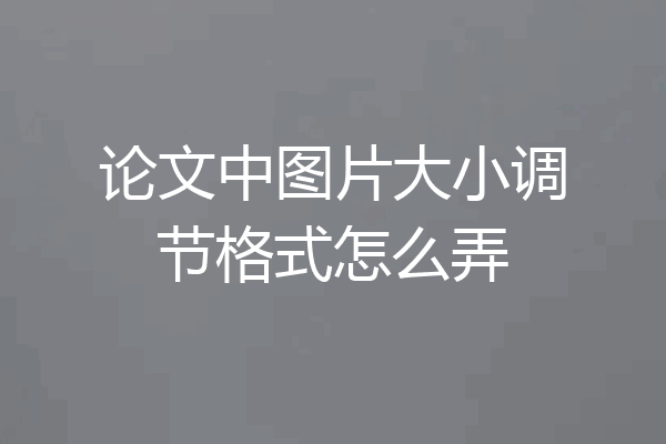 论文中图片大小调节格式怎么弄