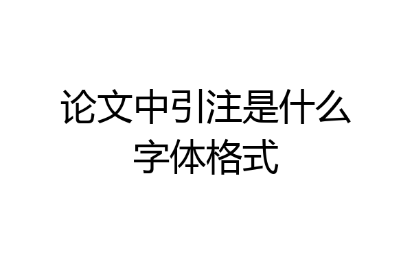 论文中引注是什么字体格式