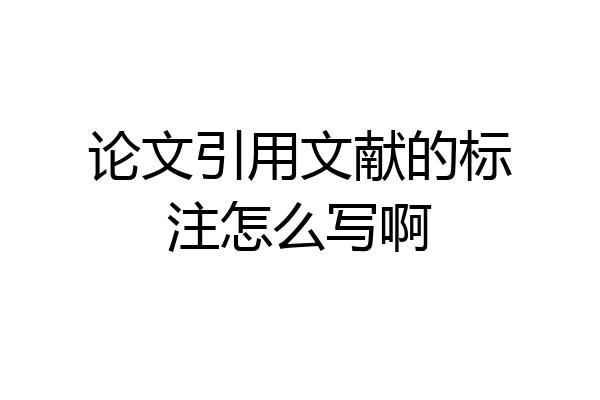 论文引用文献的标注怎么写啊