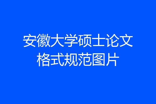 安徽大学硕士论文格式规范图片