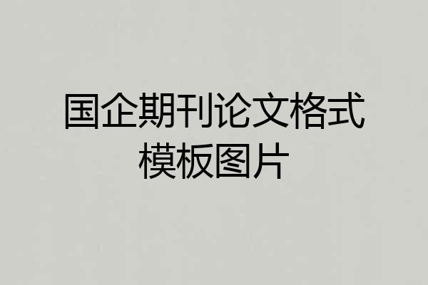 国企期刊论文格式模板图片