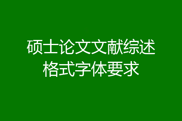 硕士论文文献综述格式字体要求