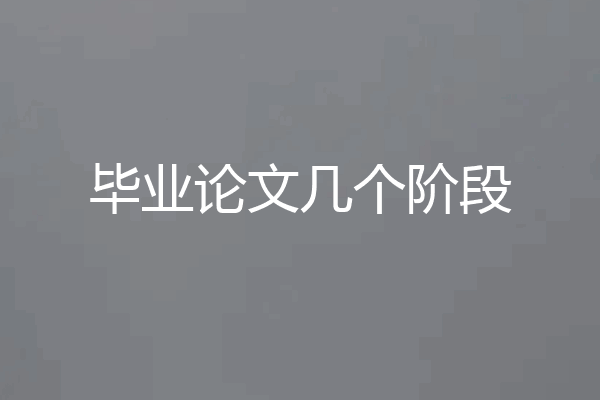 毕业论文几个阶段