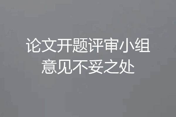 论文开题评审小组意见不妥之处