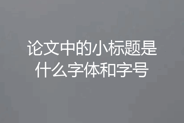 论文中的小标题是什么字体和字号
